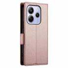 For Redmi Note 14 4G 164.84mm Side Buckle Magnetic Frosted Leather Phone Case(Rose Gold) - 3