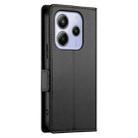 For Redmi Note 14 4G 164.84mm Side Buckle Magnetic Frosted Leather Phone Case(Black) - 3