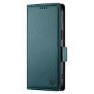 For Redmi Note 14 4G 164.84mm Side Buckle Magnetic Frosted Leather Phone Case(Dark Green) - 2