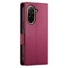 For Redmi A5 4G 171.7mm / Xiaomi Poco C71 Side Buckle Magnetic Frosted Leather Phone Case(Wine Red) - 3