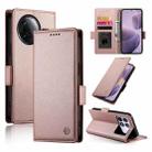 For Redmi K80 / K80 Pro Side Buckle Magnetic Frosted Leather Phone Case(Rose Gold) - 1