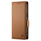 For Redmi K80 / K80 Pro Side Buckle Magnetic Frosted Leather Phone Case(Brown) - 2