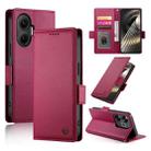 For Redmi  Turbo 4 Pro / Xiaomi Poco F7 Side Buckle Magnetic Frosted Leather Phone Case(Wine Red) - 1
