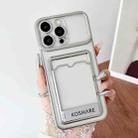 For iPhone 16 Pro Max Electroplating Card Bag Holder TPU Phone Case(Silver) - 1