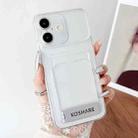 For iPhone 16 Plus Electroplating Card Bag Holder TPU Phone Case(Transparent) - 1