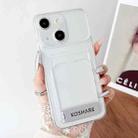 For iPhone 15 Plus Electroplating Card Bag Holder TPU Phone Case(Transparent) - 1