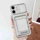 For iPhone 12 Electroplating Card Bag Holder TPU Phone Case(Silver) - 1