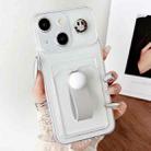 For iPhone 14 Electroplating Card Bag Ring Holder TPU Phone Case(Transparent) - 1