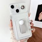 For iPhone 13 Electroplating Card Bag Ring Holder TPU Phone Case(Transparent) - 1