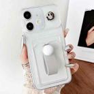 For iPhone 12 Electroplating Card Bag Ring Holder TPU Phone Case(Transparent) - 1