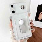 For iPhone X / XS Electroplating Card Bag Ring Holder TPU Phone Case(Transparent) - 1