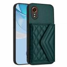 For Samsung Galaxy XCover7 Rhombic Texture Card Bag RFID Phone Case with Long Lanyard(Green) - 3