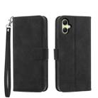 For Samsung Galaxy A06 4G Dierfeng Dream Line TPU + PU Leather Phone Case(Black) - 1