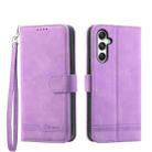 For Samsung Galaxy M35 Dierfeng Dream Line TPU + PU Leather Phone Case(Purple) - 1