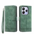 For Redmi Note 14 4G 164.84mm Dierfeng Dream Line TPU Hybrid PU Leather Phone Case(Green) - 1