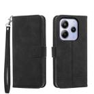 For Redmi Note 14 4G 164.84mm Dierfeng Dream Line TPU Hybrid PU Leather Phone Case(Black) - 1