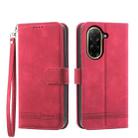 For Redmi A5 4G 171.7mm / Xiaomi Poco C71 Dierfeng Dream Line TPU Hybrid PU Leather Phone Case(Red) - 1