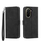 For Redmi A5 4G 171.7mm / Xiaomi Poco C71 Dierfeng Dream Line TPU Hybrid PU Leather Phone Case(Black) - 1