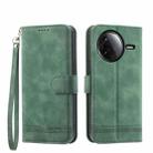For Redmi K80 / K80 Pro Dierfeng Dream Line TPU Hybrid PU Leather Phone Case(Green) - 1