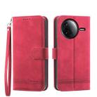 For Redmi K80 / K80 Pro Dierfeng Dream Line TPU Hybrid PU Leather Phone Case(Red) - 1