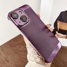 For iPhone 15 Electroplated PC Frameless Cooling Phone Case(Purple) - 1