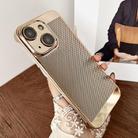 For iPhone 15 Electroplated PC Frameless Cooling Phone Case(Gold) - 1