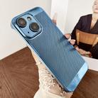 For iPhone 14 Electroplated PC Frameless Cooling Phone Case(Blue) - 1