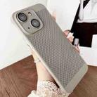 For iPhone 15 Frameless Oil Spray PC Cooling Phone Case(Grey) - 1