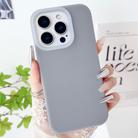 For iPhone 16 Pro Max PC Hybrid Liquid Silicone Jelly Phone Case(Grey) - 1