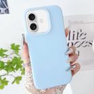 For iPhone 16 Plus PC Hybrid Liquid Silicone Jelly Phone Case(Light Blue) - 1