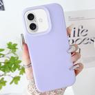 For iPhone 16 Plus PC Hybrid Liquid Silicone Jelly Phone Case(Light Purple) - 1