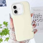 For iPhone 16 Plus PC Hybrid Liquid Silicone Jelly Phone Case(Light Yellow) - 1