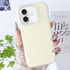 For iPhone 16 PC Hybrid Liquid Silicone Jelly Phone Case(Light Yellow) - 1