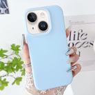 For iPhone 15 Plus PC Hybrid Liquid Silicone Jelly Phone Case(Light Blue) - 1