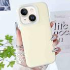 For iPhone 15 Plus PC Hybrid Liquid Silicone Jelly Phone Case(Light Yellow) - 1