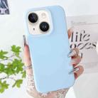 For iPhone 15 PC Hybrid Liquid Silicone Jelly Phone Case(Light Blue) - 1