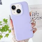 For iPhone 15 PC Hybrid Liquid Silicone Jelly Phone Case(Light Purple) - 1