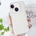 For iPhone 15 PC Hybrid Liquid Silicone Jelly Phone Case(White) - 1