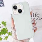 For iPhone 13 PC Hybrid Liquid Silicone Jelly Phone Case(Light Green) - 1