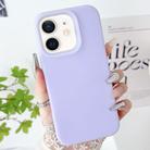 For iPhone 12 PC Hybrid Liquid Silicone Jelly Phone Case(Light Purple) - 1