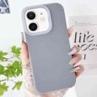 For iPhone 12 PC Hybrid Liquid Silicone Jelly Phone Case(Grey) - 1