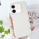 For iPhone 12 PC Hybrid Liquid Silicone Jelly Phone Case(White) - 1