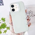 For iPhone 12 PC Hybrid Liquid Silicone Jelly Phone Case(Light Green) - 1