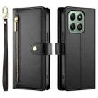 For Honor X6b Nine Card-slot Zipper Wallet Bag Leather Phone Case(Black) - 2