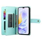 For Honor X60i Nine Card-slot Zipper Wallet Bag Leather Phone Case(Mint Green) - 3