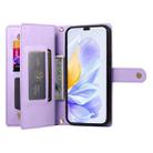 For Honor X60i Nine Card-slot Zipper Wallet Bag Leather Phone Case(Purple) - 3