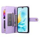 For Honor 200 Lite Global Nine Card-slot Zipper Wallet Bag Leather Phone Case(Purple) - 3