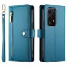 For Honor 200 Lite Global Nine Card-slot Zipper Wallet Bag Leather Phone Case(Blue) - 2