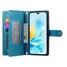 For Honor 200 Lite Global Nine Card-slot Zipper Wallet Bag Leather Phone Case(Blue) - 3