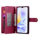 For Honor 300 Pro / 300 Ultra Nine Card-slot Zipper Wallet Bag Leather Phone Case(Red) - 3